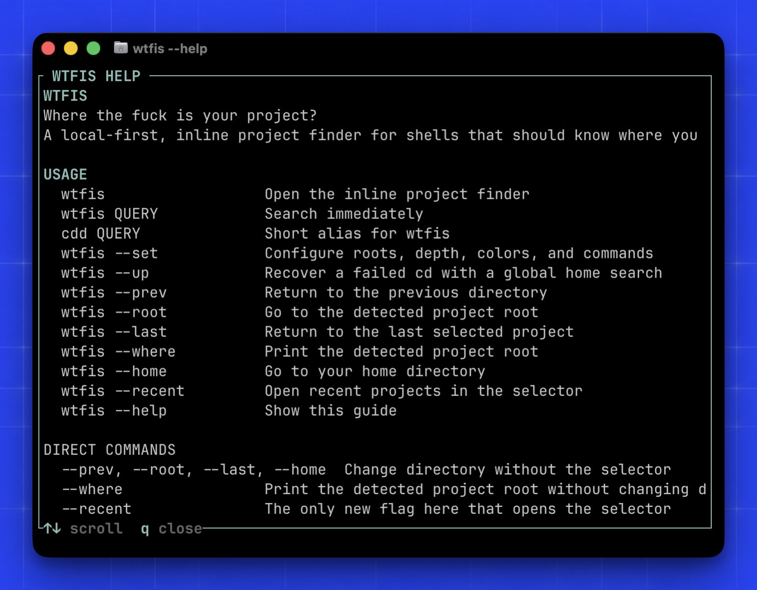 WTFIS productivity commands for navigating folder history